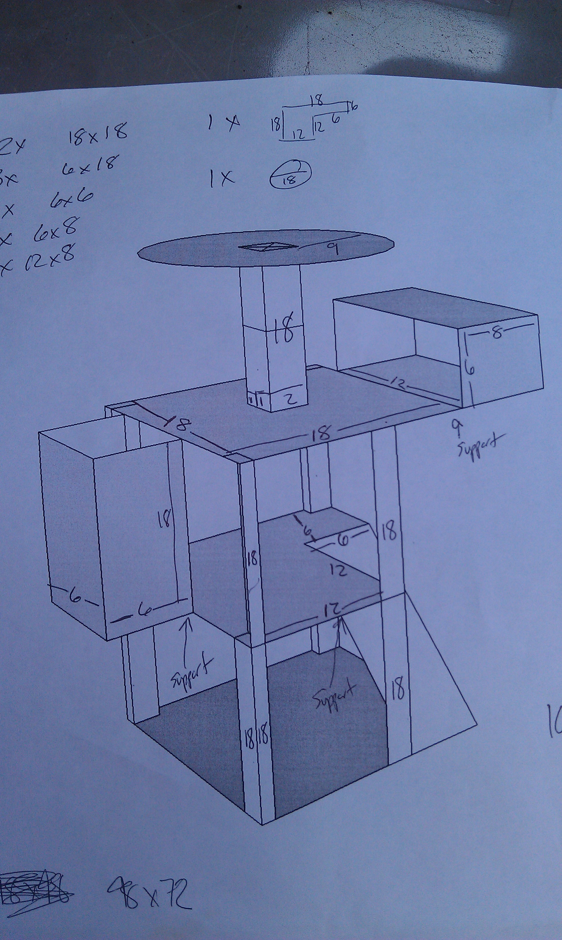 Cat tower blueprint