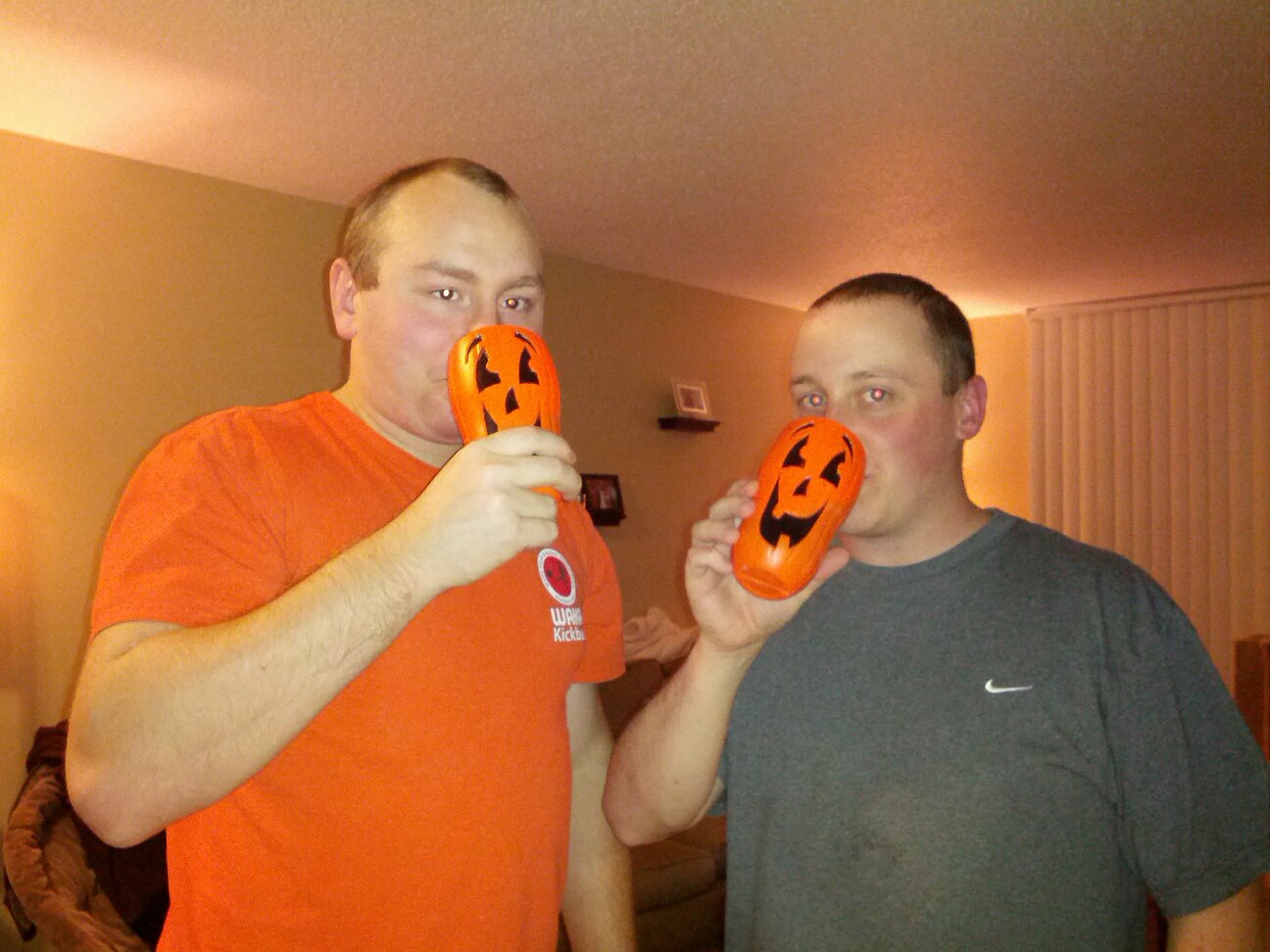 Juston and Joe enjoying pumpkin keg